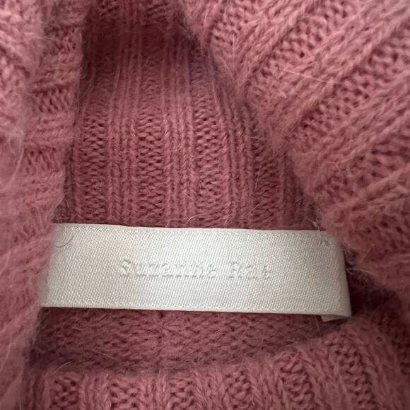 SUZANNE RAE Pink Angora Wool Blend Turtleneck Sweater Size M - Picture 4 of 12
